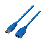 AISENS A105-0046 Câble d'extension USB 3 2 m pour boîtier Externe/Console de Jeux/appareils Photo numériques/Webcam/imprimante/Souris Bleu