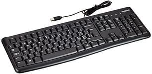 Logitech K120 Wired Keyboard for Windows, QWERTZ Swiss Layout - Black