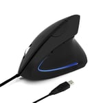 Souris verticale filaire souris ergonomique Gaming 800/1200/2000/3200 DPI Mause repose poignet Protection souris lumière colorée pour PC/ordinateur portable - Type Black mouse only