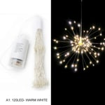 Christmas Led String Copper Wire Garland Lights Outdoor Firework Warm Light 120pcs