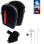 Shoulder bag / holster + earphones for Motorola Moto E32 Belt Pouch Case