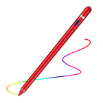 LIDIWEE Stylus Pen for iPad, Stylus Pen for tablet touchscreen, Rechargeable Capacitive Stylus Pencil Compatible for iPad Pro Mini, iPhone, samsung, huawei Smartphones and Tablets, Red