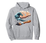 Sunset Brush Strokes . Colorful Watercolor Painting Pullover Hoodie