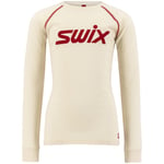 Swix RaceX Merino LS, Jr Snow white/Red 116