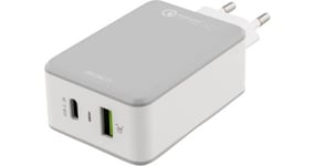 Deltaco Väggladdare quick charge 3.0, USB-C & USB-A uttag