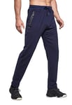 Tansozer Pantalon Jogging Homme Pantalon Survetement Homme Coton Sport Bas de Jogging Homme Pantalon Sudation Jogger Training Pants Pantalon Running Homme Bleu S