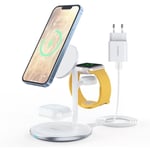 Apple T585-F 3in1 iPhone 12/13 AirPods Pro Watch chargeur station - blanc