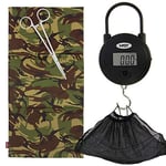 Carp Coarse Fishing Tackle Camo DPM Folding 100 x 50 x 1cm Unhooking Landing Mat with Soft Mesh Weigh Sling Digital Weighing Scales and Steel Forceps Set
