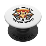 Pizza Weights & Protein Shakes Workout Funny Gym Quotes Gym PopSockets Swappable PopGrip