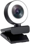 Ysimee Webcam Streaming HD 1080p with Dual Microphone Built-in Adjustable Ring Light with Advanced autofocus(AF) Web Camera for Mac Windows Laptop Xbox Gamer Skype Facebook YouTube Streamer OBS Xsplit