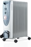 PureMate Oil Filled Radiator, 2500W/2.5KW - 11 Fin - Portable Electric Heater, 