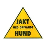Varningstriangel Jakt med drivande hund, 46 x 40 cm