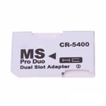 Double Adaptateur Cr-5400 Carte Mémoire Micro Sd Vers Memory Stick Pro Duo - Blanc (Compatible Psp)