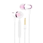Ukallaite In-Ear Earphone 3.5mm Wired Earbuds Headset Headphone Heavy Bass Fashion Wired Headset Compatible with Smartphone, Desktop, Laptop, MP3 Rose Gold