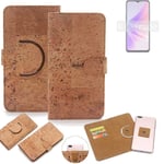 360° wallet case cork cover for Oppo A77 5G case bag