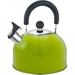2.5LTR GREEN WHISTLING KETTLE CARAVAN KITCHEN BOIL WATER STAINLESS STEEL POURING