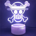 Japansk Anime Figur Luffy Zoro Sanji Usopp Tony Tony Chopper Kaidou Lampor 3D Optisk Illusion Nattlampa Lampa Present för LED Jul Födelsedag