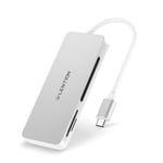 LENTION USB C to SD/Micro SD/CF Card Reader, USB Type C Memory Card Adapter for 2016-2019 MacBook Pro (Thunderbolt 3 Port), New MacBook Air and iPad Pro, Galaxy S10/S9/S8, More (C12, Silver)