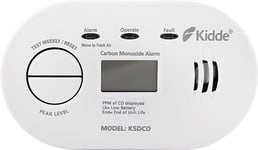 Kidde 5DCO 10 Year Life Digital Carbon Monoxide Detector, CO Alarm + Batteries