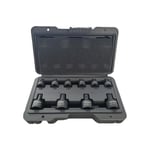 9delad Stubby Impact Torx Bits socket set T10 till T50 låg profil