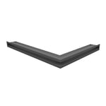 Grille de ventilation KRATKI AIR | Grille de cheminée coin gauche 766 x 547 x 60 mm | Graphite | Grille d'extraction pour ventilation de cheminée | Prise d'air à un angle de 45 degrés