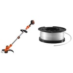 BLACK+DECKER Strimmer, 36V Cordless, BATTERY NOT INCLUDED (Bare) & BLACK+DECKER Spool and Line 10 m for Reflex Strimmer Nylon Wire 1.6 mm Diameter Transparent and Resistant A6481-XJ