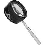 (Noir)35X Lupp för läsning, Professionell smyckeslupp Linsförstoringsglas med en rengöringsduk Handhållen förstoringsglas, Lupp för läsning, Smycken, Seniorer