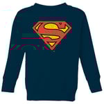 Official Superman Crackle Logo Kids' Sweatshirt - Navy - 3-4 Years