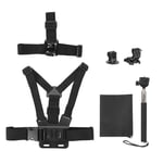 Vbestlife 5 in 1 Universal Action Camera Accessories Kit, Chest Harness + Head Mount + Selfie Stick + Adapter for Gopro Sports Camera