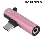 Audio Charging Adapter Type C To 3.5mm Jack Converter Rose Gold