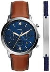 Fossil FS5708SET Neutra Chronograph Blå/Läder Ø44 mm