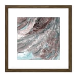 Abstract Clouds Flow Light 8X8 Inch Square Wooden Framed Wall Art Print Picture with Mount