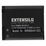 EXTENSILO Batterie compatible avec Panasonic Lumix DMC-TZ60, DMC-TZ61, DMC-ZS100K, DMC-ZS30 appareil photo, reflex numérique (1050mAh, 3,7V, Li-ion)