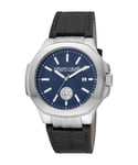 Roberto Cavalli RC5G050L0015 Mens Quartz Stainless Steel Dark Blue Leather 10 ATM 41 mm Watch - One Size