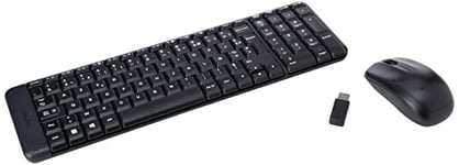 Logitech MK220 Compact Wireless Keyboard and Mouse Combo for Windows, AZERTY French Layout - Black