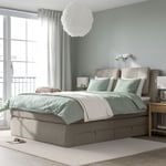 IKEA IKEA LILLFJÄLLET kontinentalsäng med förvaring, valevåg fast/nisseholm tibbleby beige, 160x200 cm, cm 160x200 cm