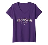Womens Atchison Kansas - Atchison KS Watercolor Logo V-Neck T-Shirt