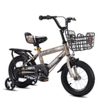 BAOMEI Kids Bike Kids Bikes, Boys And Girls Bicycles, Sizes 12 Inches, 14 Inches, 16 Inches, 18 Inches, With Stabilizer And Bracket, Gray (Size : 12in)