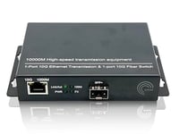 Elfcam® - 10Gb Commutateur Switch Fibre Optique Compatible avec Freebox Ultra, avec 1 Ports 10G SFP+ et 1 Ports 2,5 Gigabit Ethernet RJ45, Plug & Play Non Géré (1 Ports 10Gb SFP+ et 1 Ports 2,5G RJ45)