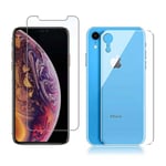 2-Pack Iphone XR HD Skärmskydd + Skyddsfilm för Baksida transparent