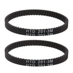2x HTD3M-201-6.5mm Toothed Drive Belts 1912918700 Vacuum Cleaner Rubber Timing Belts Compatible with VAX MACH AIR U90-MA-R U91-MA-B