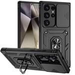 SKALO Samsung S24 Ultra Armor hybridi metallirengas kameran liukusäädin - Musta