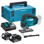 Makita 18V LXT Cordless Jigsaw DJV180Z with 2 x 5ah Battery, Charger and Case