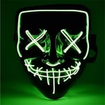 Green - Purge Masks för Halloween, LED Mask, för Mascara Val, Fancy Dress, DJ Party, Luminous da