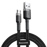 BASEUS Cafule Cable USB / micro USB QC3.0 2.4A 1M svart-grå - TheMobileStore Micro-USB Kablar