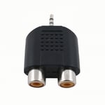 New 3.5 mm stereo Jack to 2 RCA Cinch Socket Audio Adapter 19