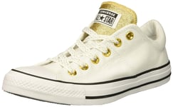 Converse Women's Chuck Taylor All Star Madison Low Top Sneaker, White/Gold/White, 11