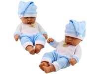 Sovande Babydocka I Blå Pyjamas Mössa Med Pompon