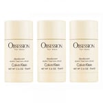 3-pack Calvin Klein Obsession For Men Deostick 75ml