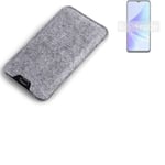 Felt case sleeve for Oppo A57s grey protection pouch